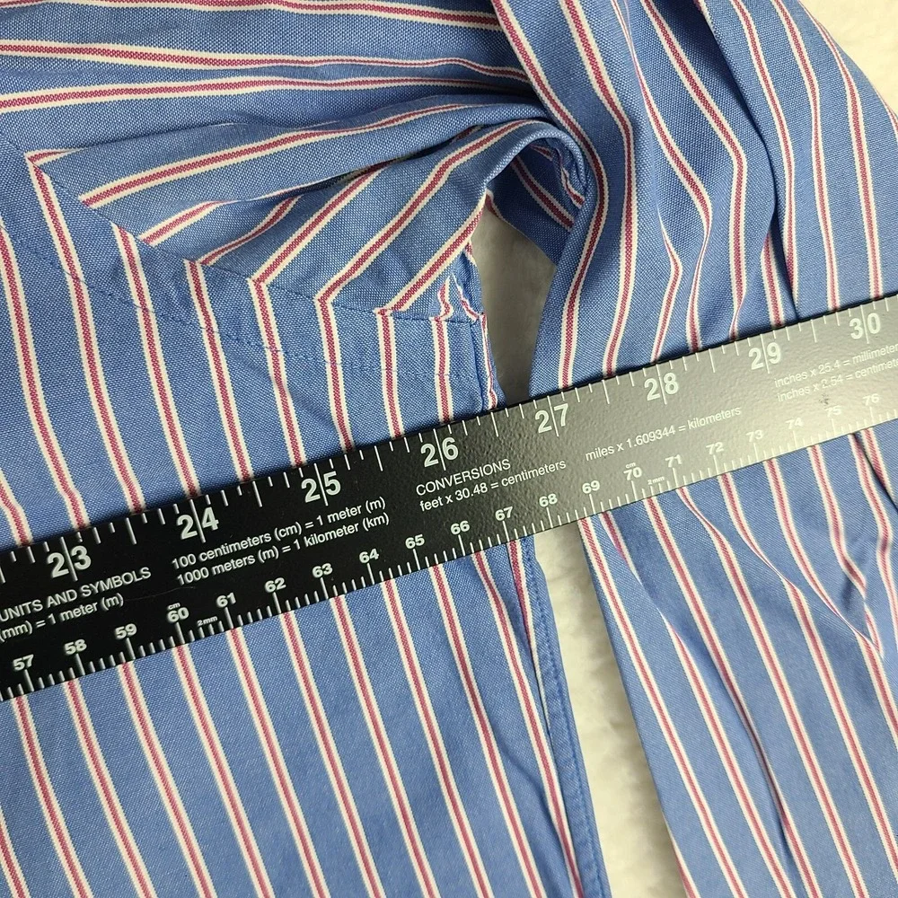 Polo Ralph Lauren Shirt Mens XL Blue Red Striped Westerton Dress Button‎ Up